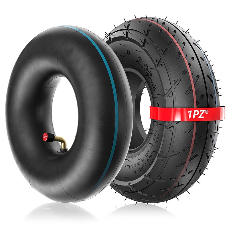 1PZ RE3-34W 3.00-4 (10"x3", 260x85) Tire & Inner Tube with TR87 Bent Valve Stem for Pocket Rocket E300 E325 eZip Scooter Mini Chopper Bike Go Kart Bladez Gas Electric Mobility - Image 1